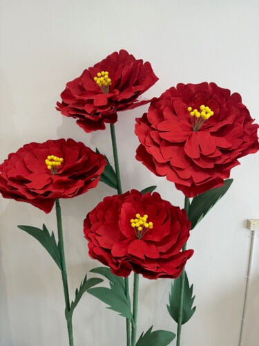 Marigold Large Freestanding Flower - Red
