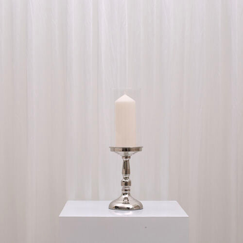 Sophia Pillar Candleholder Small - Silver
