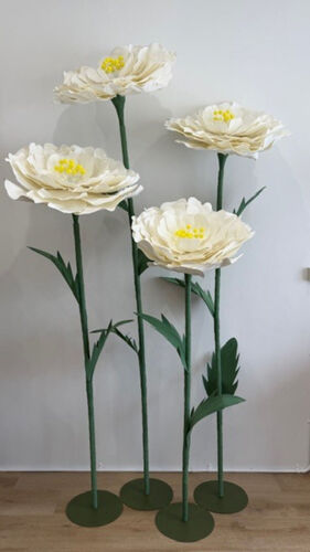 Marigold Large Freestanding Flower - White