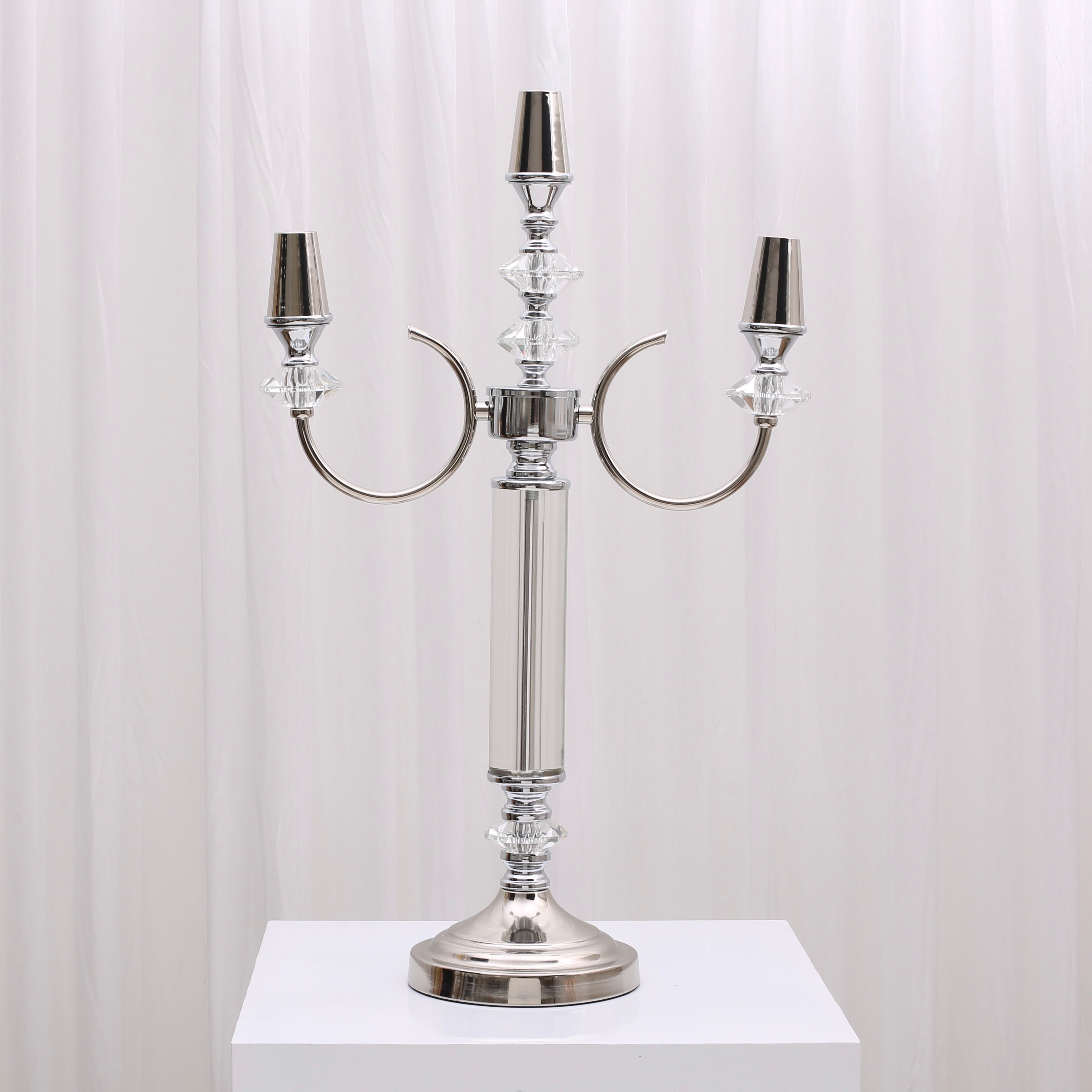 Sienna 3 Arm Candelabra Silver For Hire