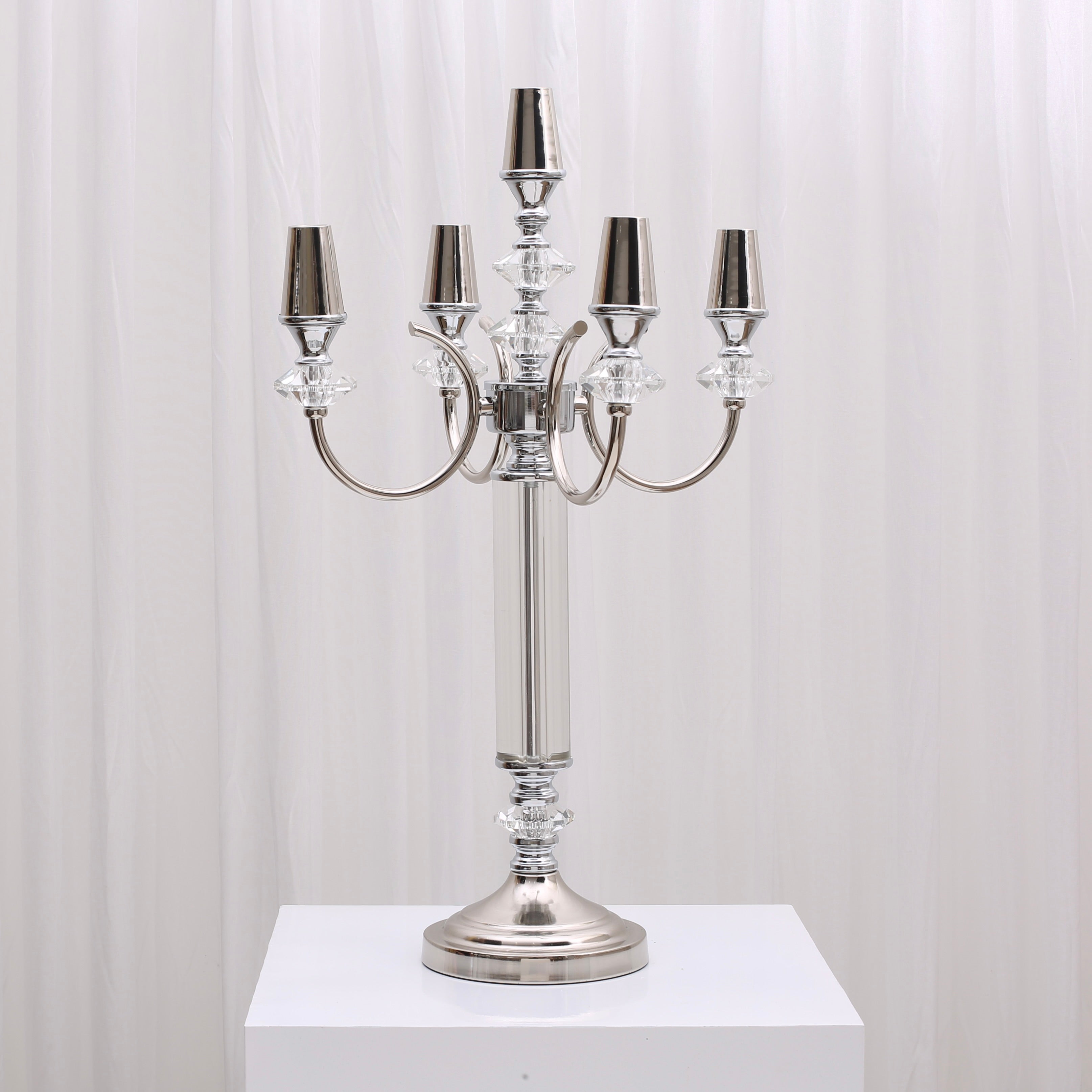 Sienna 5 Arm Candelabra Silver For Hire