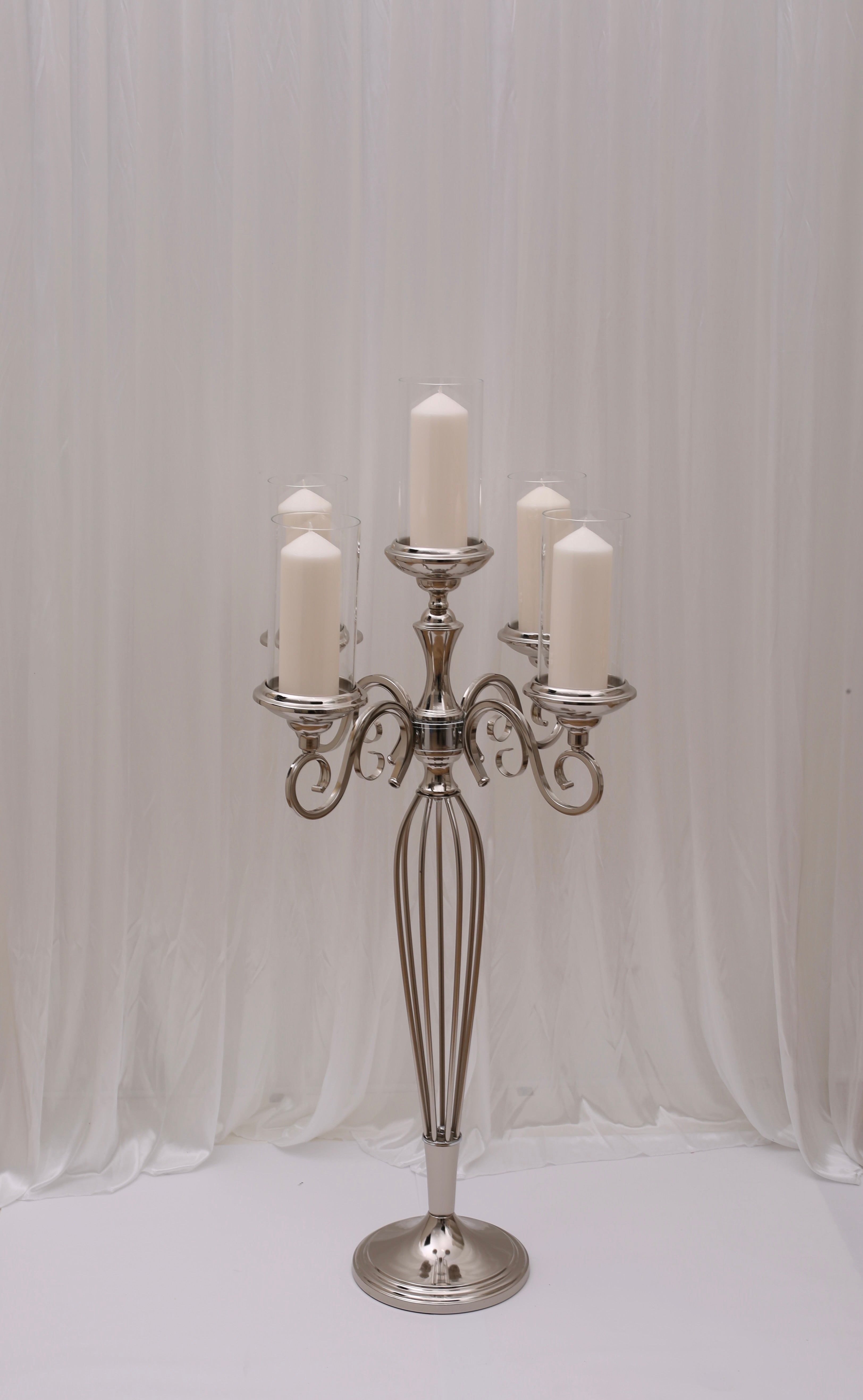 Caitlyn 5 Arm Candelabra Silver For Hire