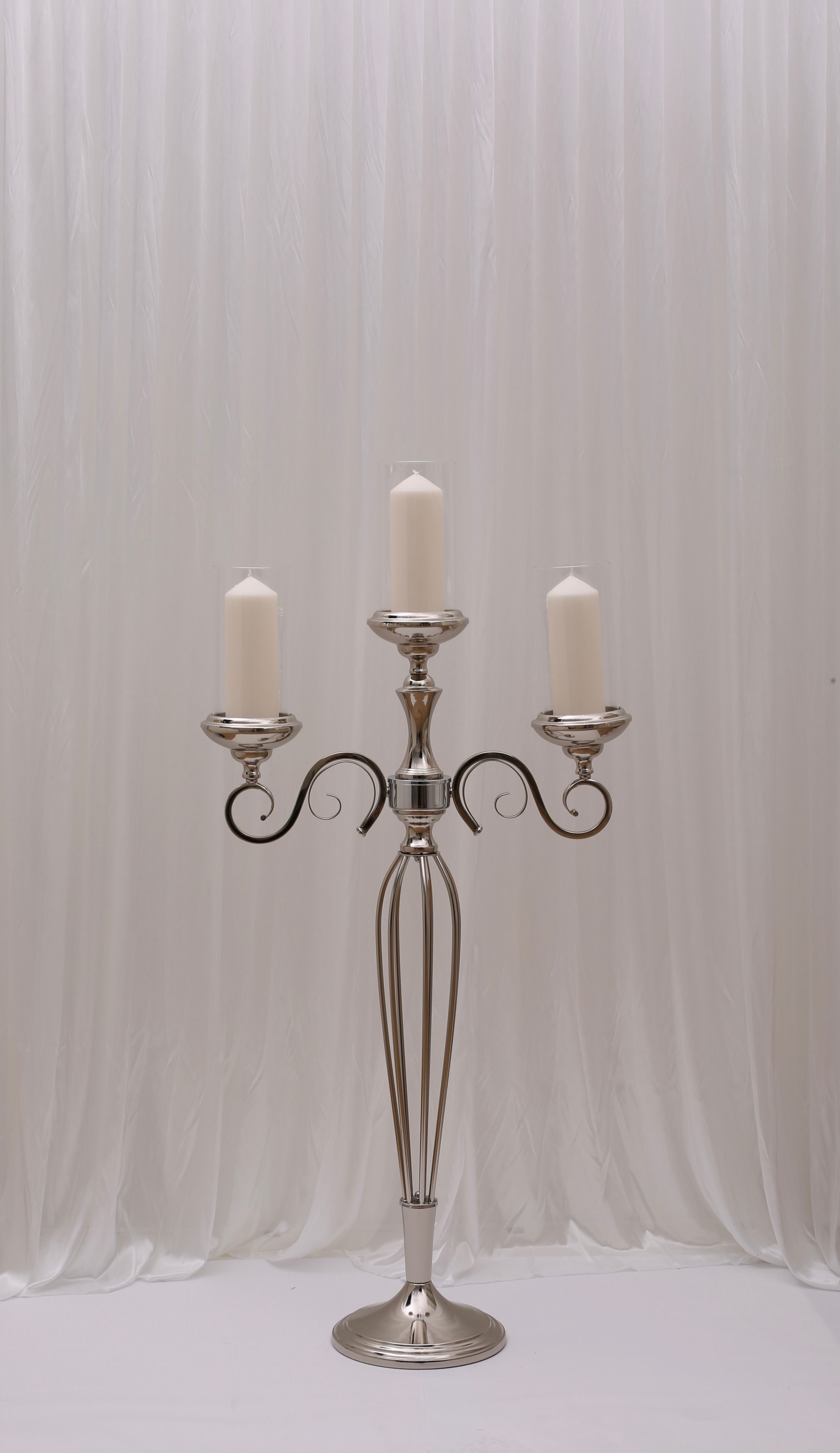 Caitlyn 3 Arm Candelabra Silver For Hire