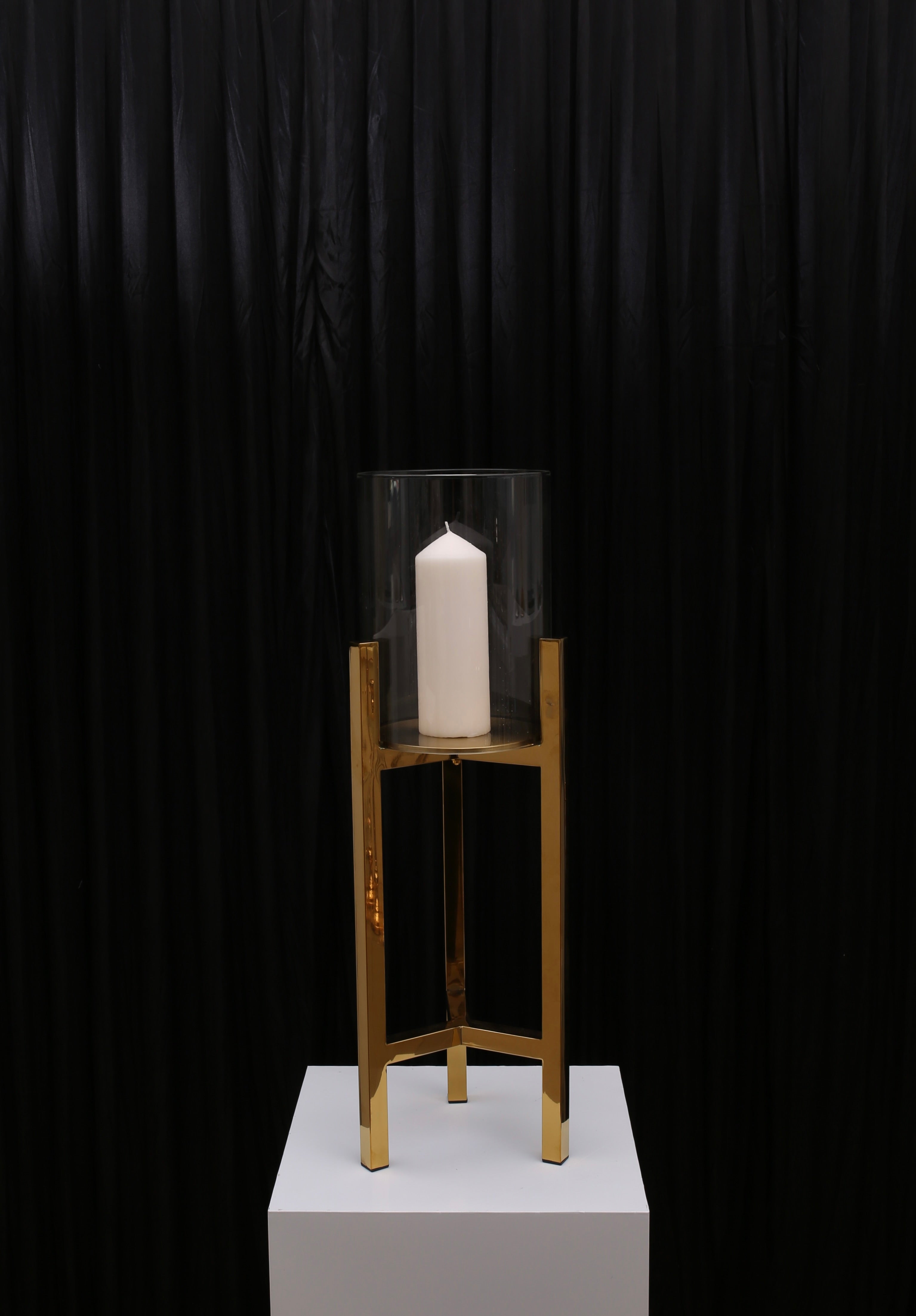 Veronica Pillar Candleholder For Hire Medium / Gold