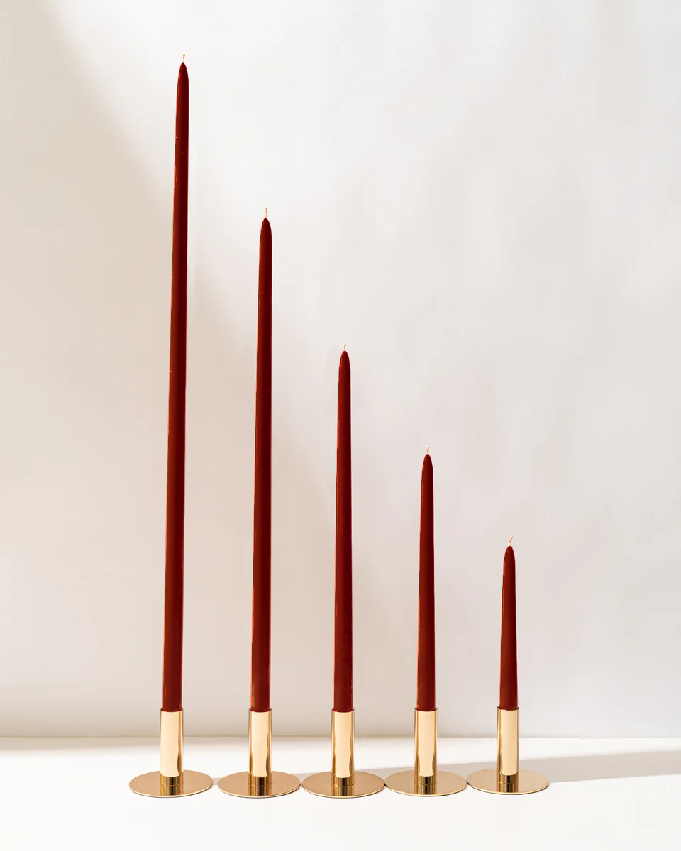 Bordeaux Dark Red Taper Candles