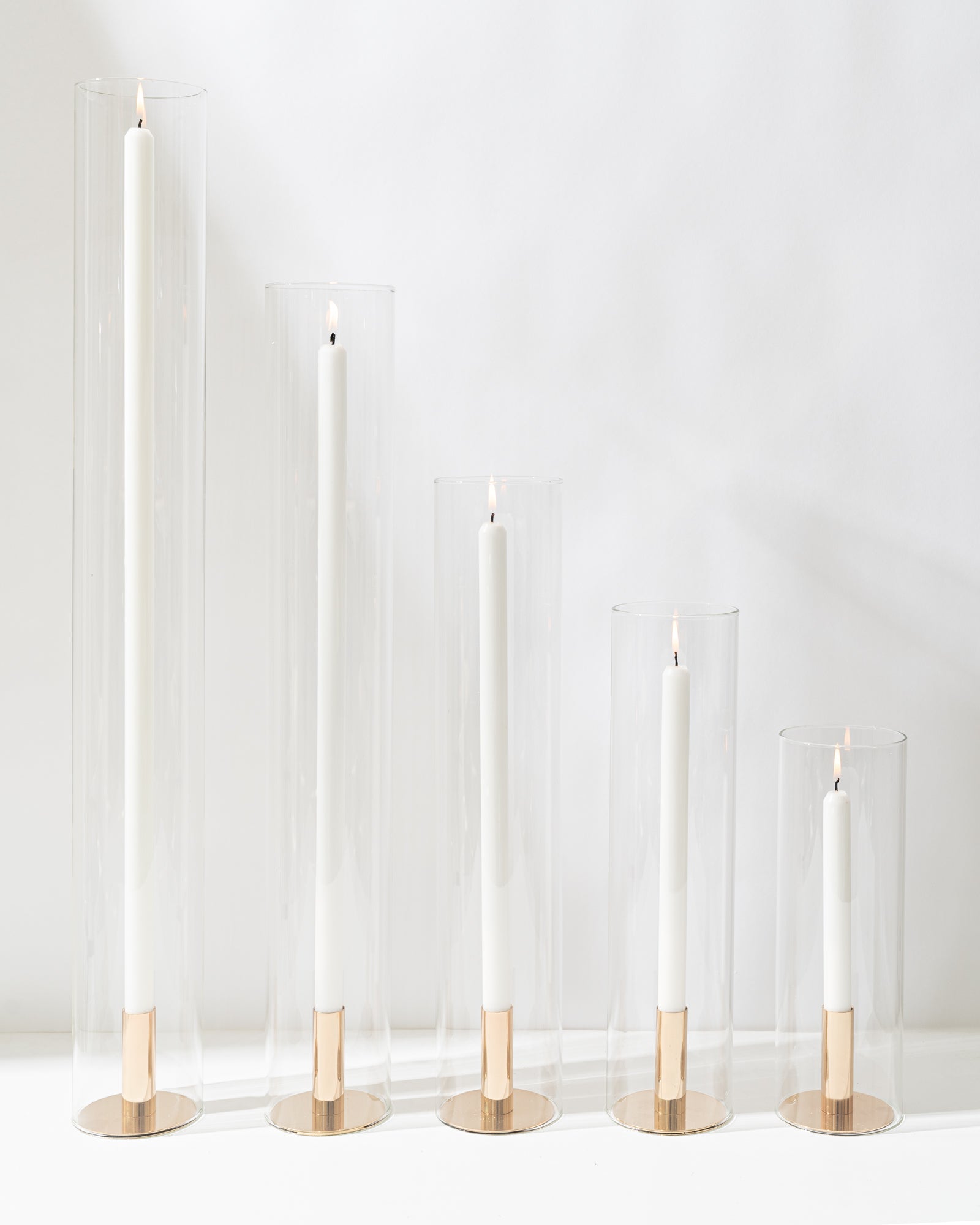 Clear Glass Candle Sleeves For Hire