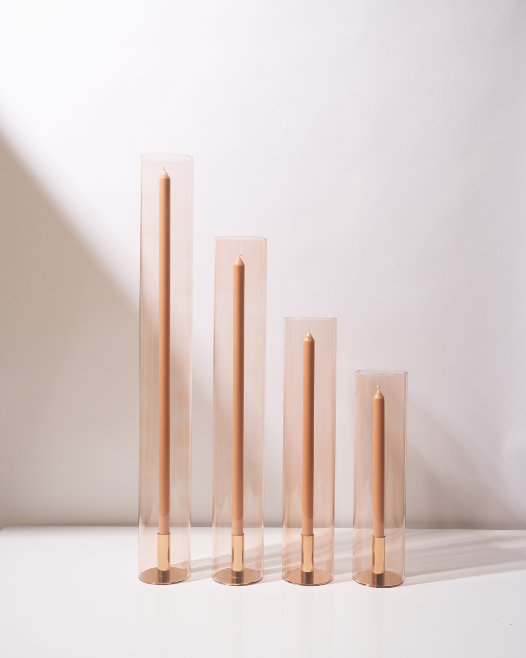 Nude Glass Candle Sleeves For Hire