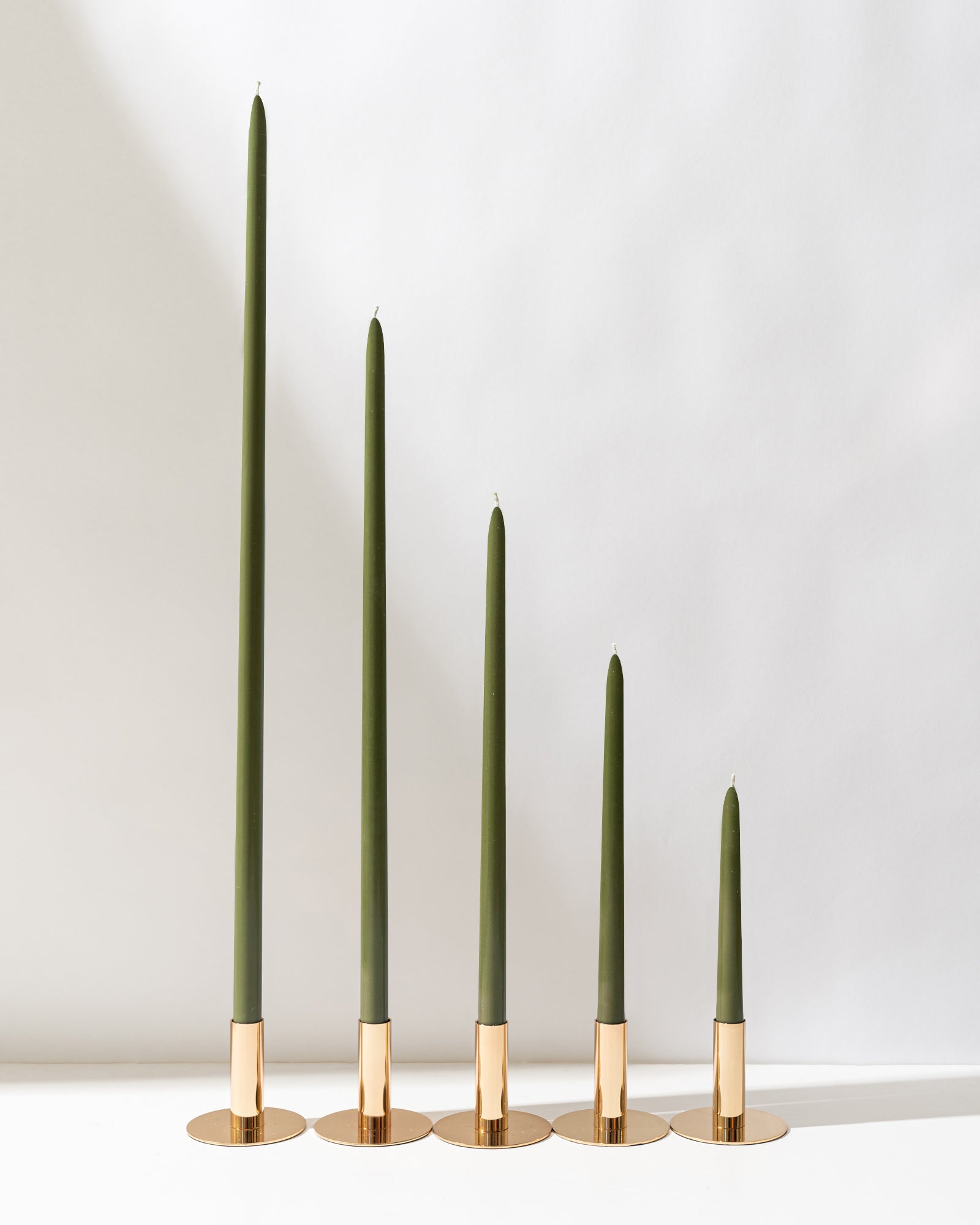Moss Green Taper Candles