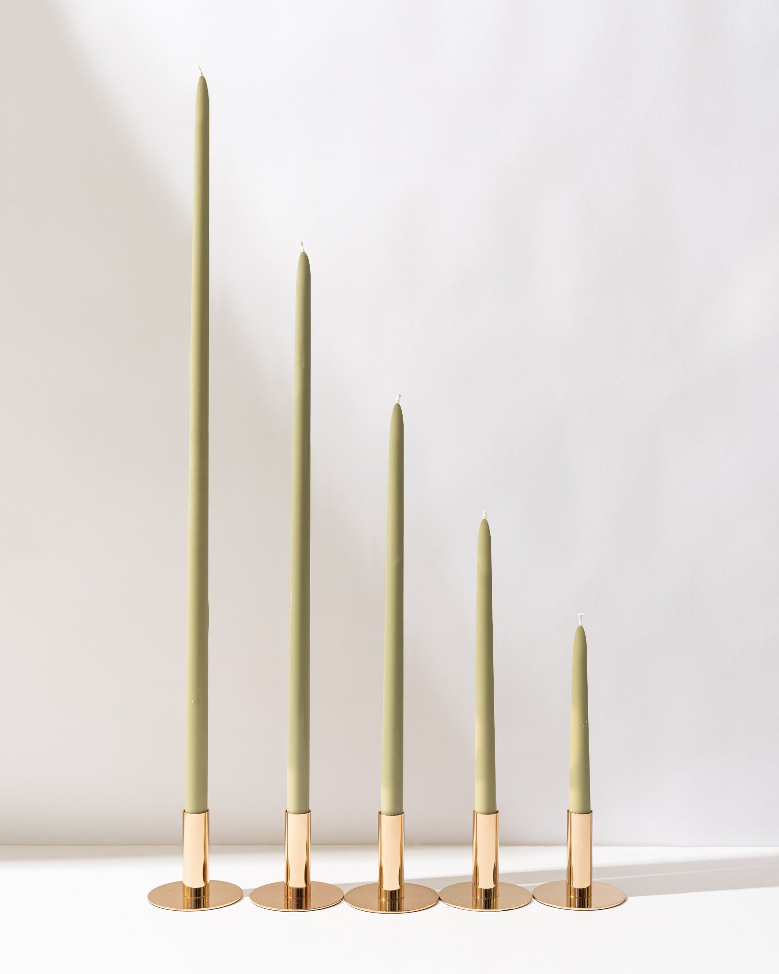 Olive Green Taper Candles