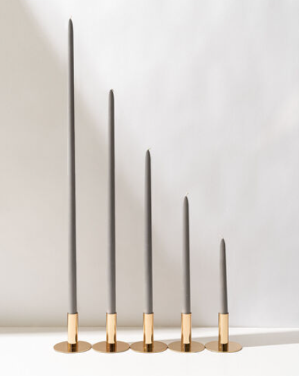 Dove Grey Taper Candles