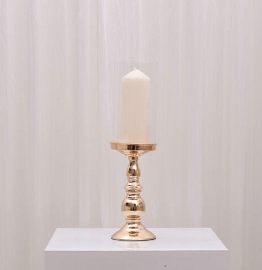 Sophia Pillar Candleholder For Hire Medium / Gold